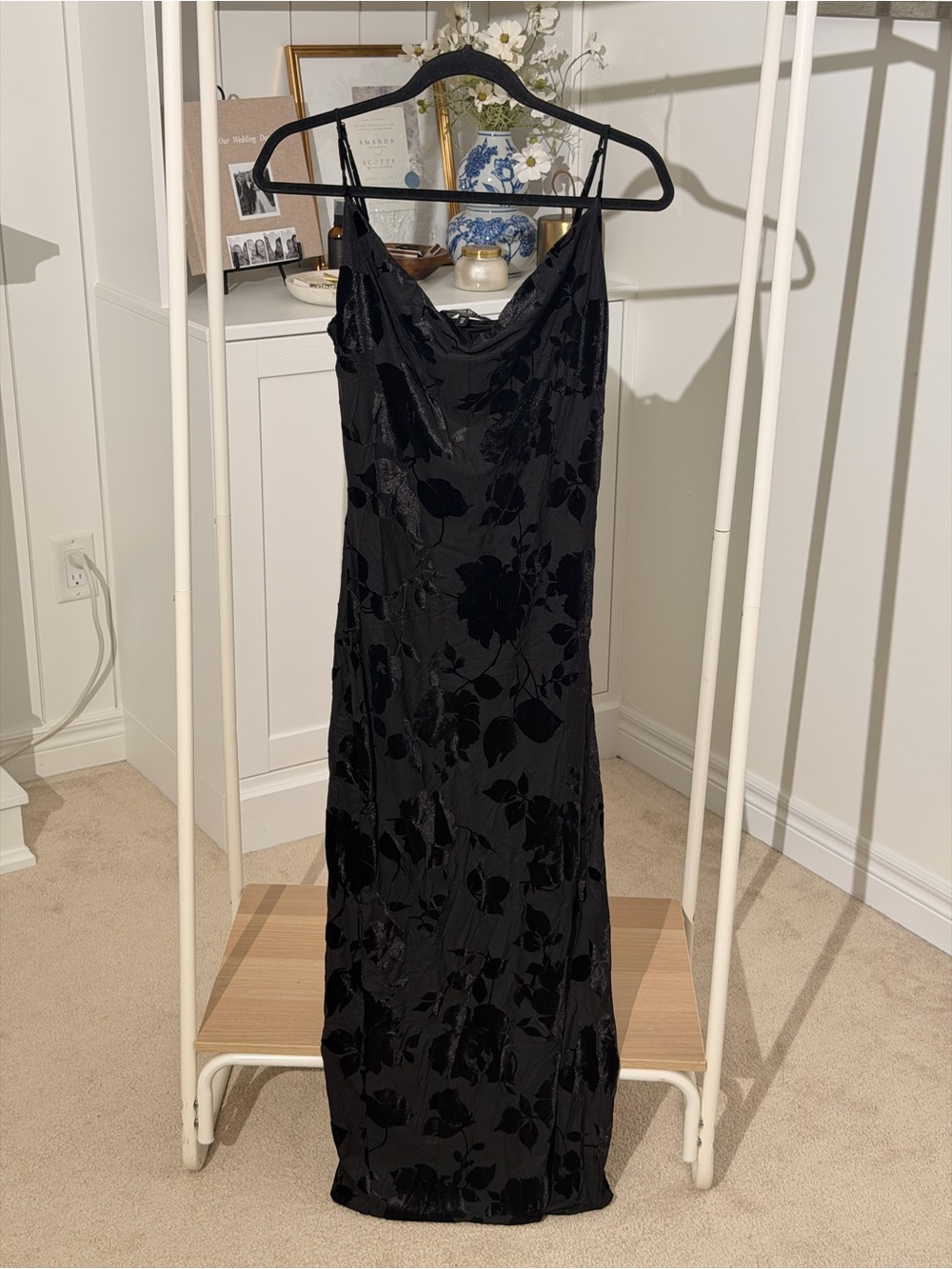 Dynamite Black Floral Slip Maxi Dress
